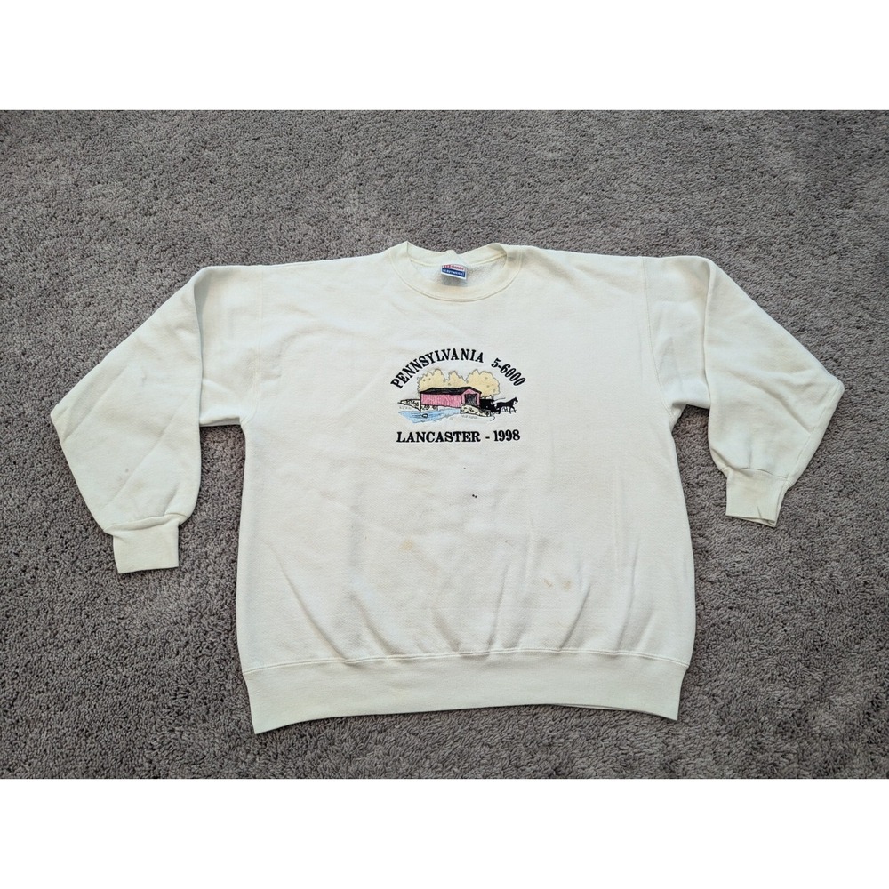 Vintage Pennsylvania 5-600‎ Pullover Mens XL Hanes Heavyweight Lancaster 1998